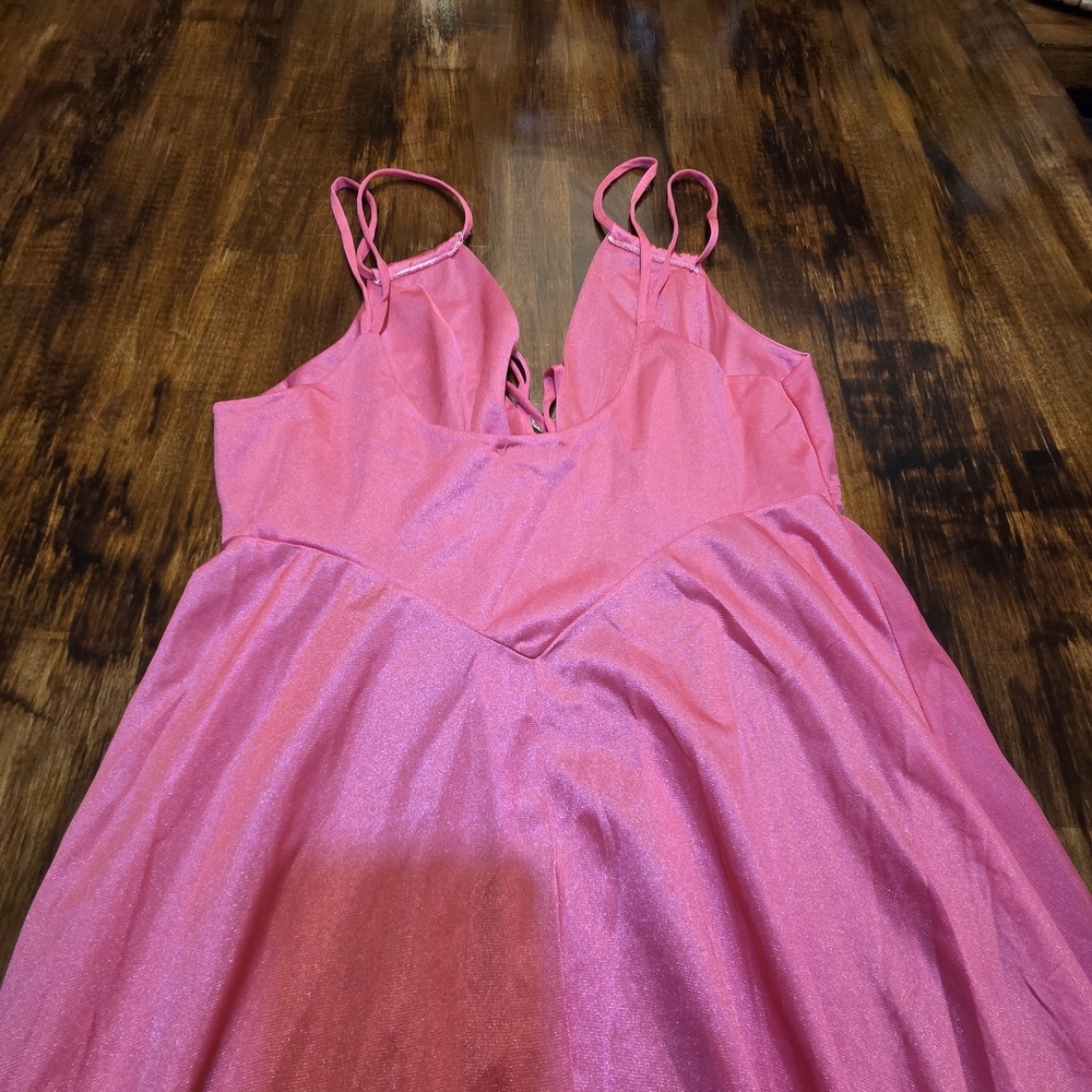 VTG ERICA LOREN Long Slip‎ Dress classic Pink Satin Maxi Y2k Lingerie S - Picture 6 of 8